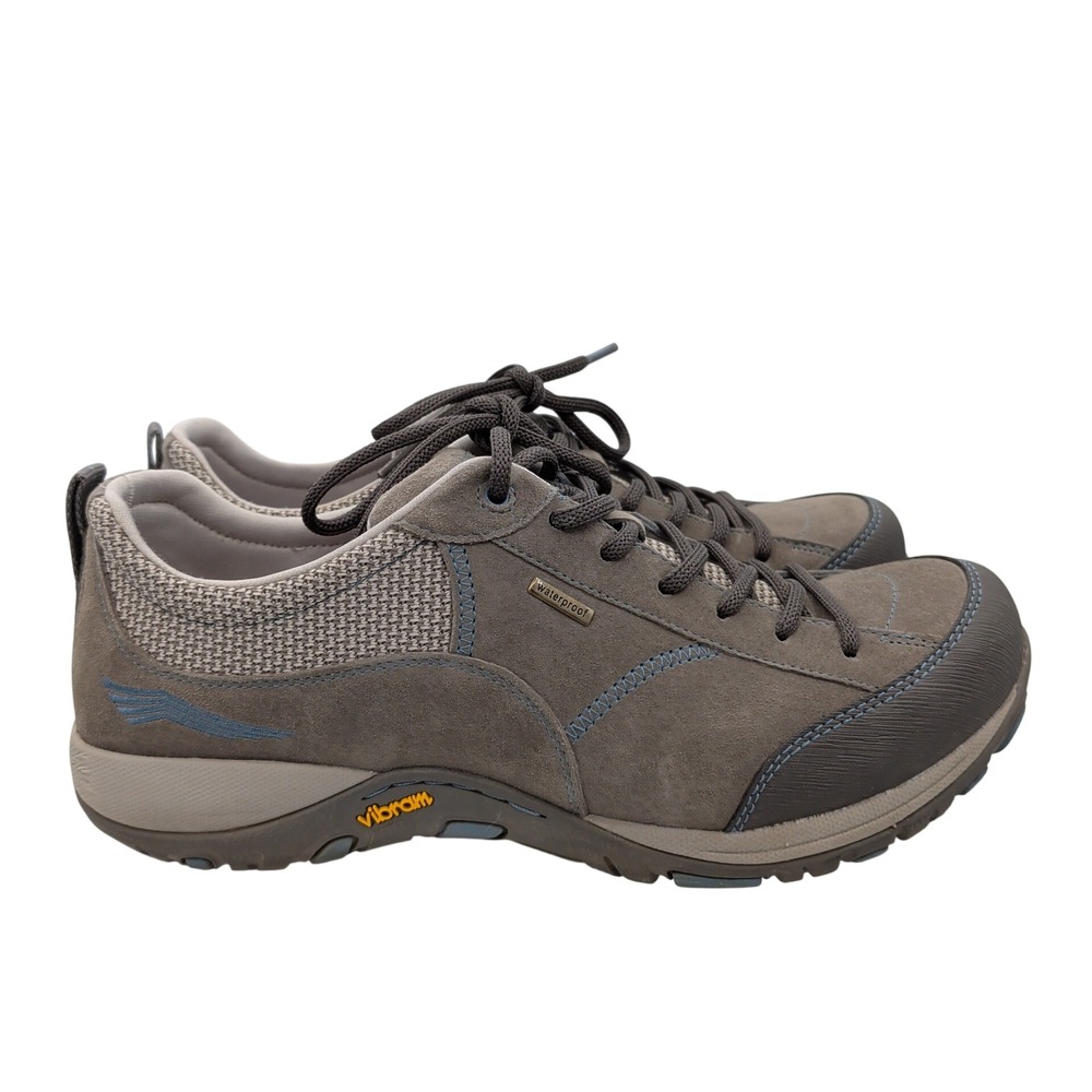 Dansko Paisley Suede Waterproof Shoes Grey Blue Vibram Womens 42 4350-241005